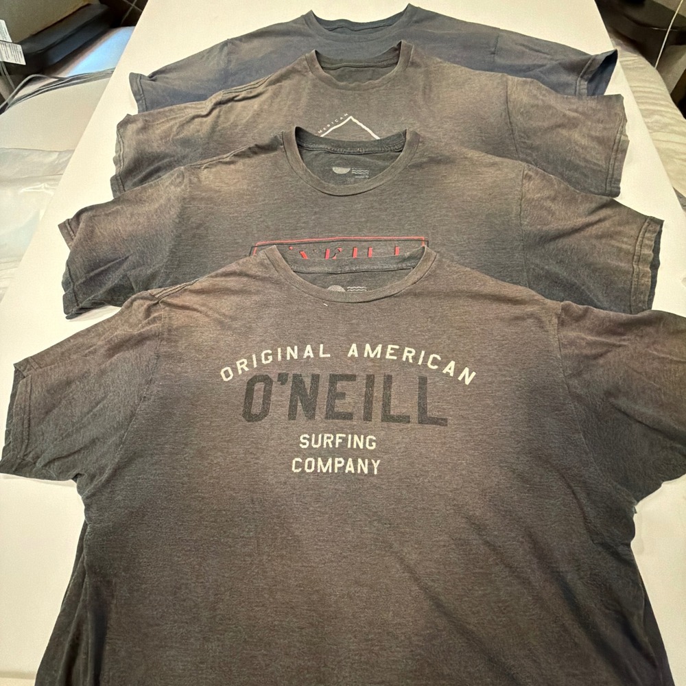 O'Neill 4 Shirt Lot Men's L Sun Faded Thrashed Surf Skate Beach Worn Soft